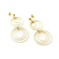 14Kt Yellow Gold Multi Twisted Wire Dangle Earrings (4.00gr)